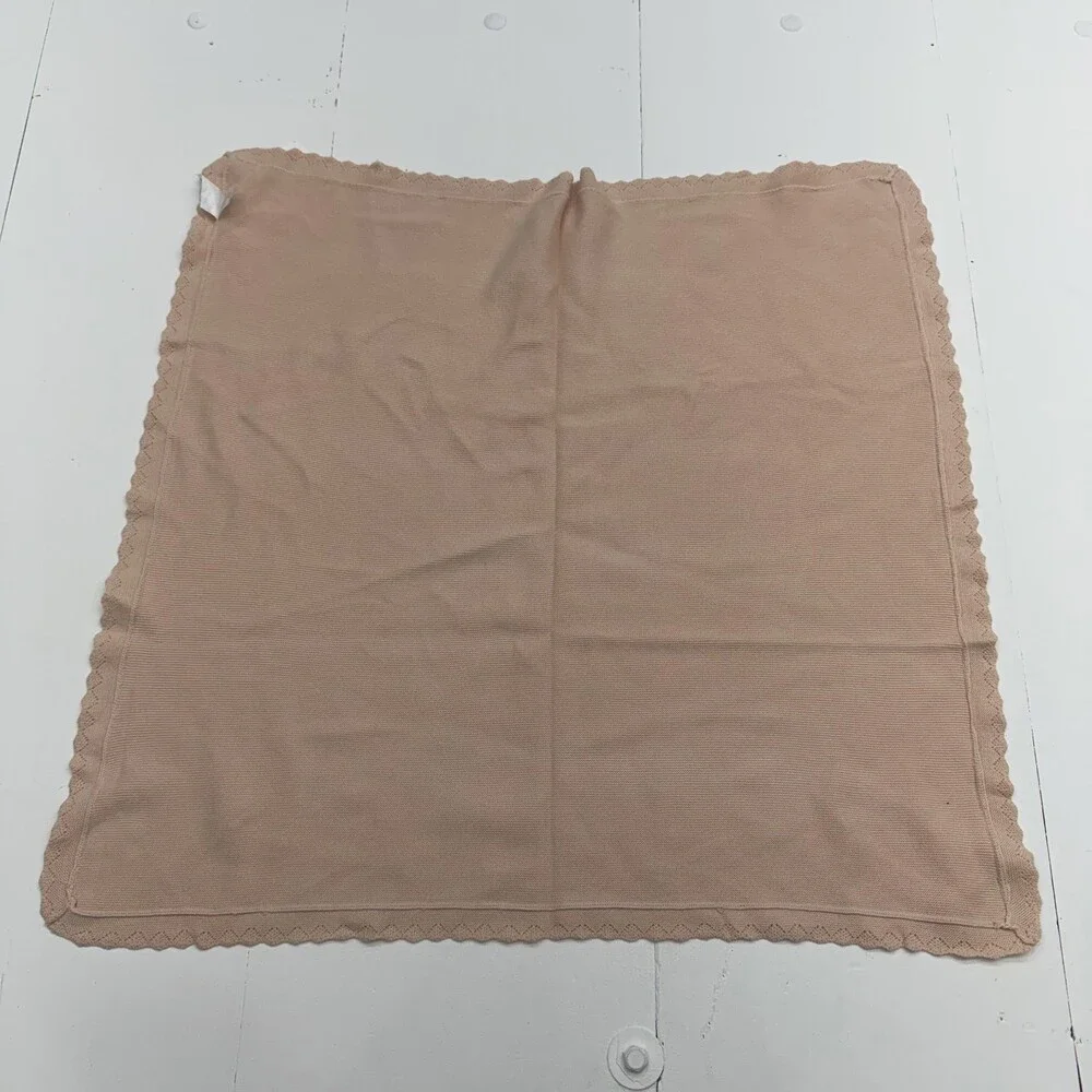 Lilette By Lil Legs Baby Receiving Blanket Pink Knit Ruffle Cotton Baby Girl